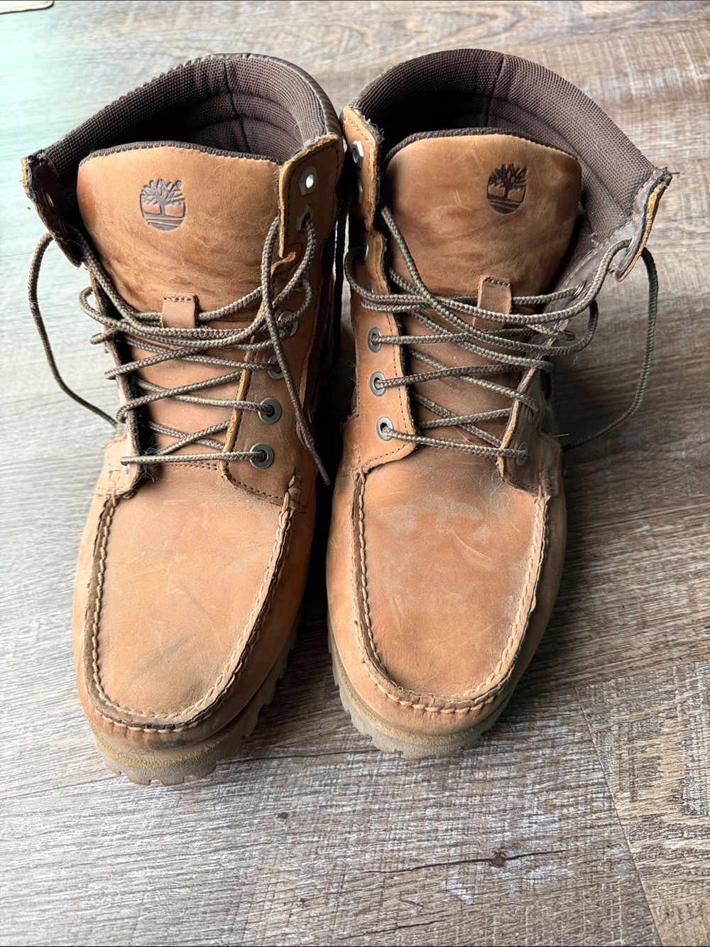 Timberland Brown Leather Moc-Toe Work Boots